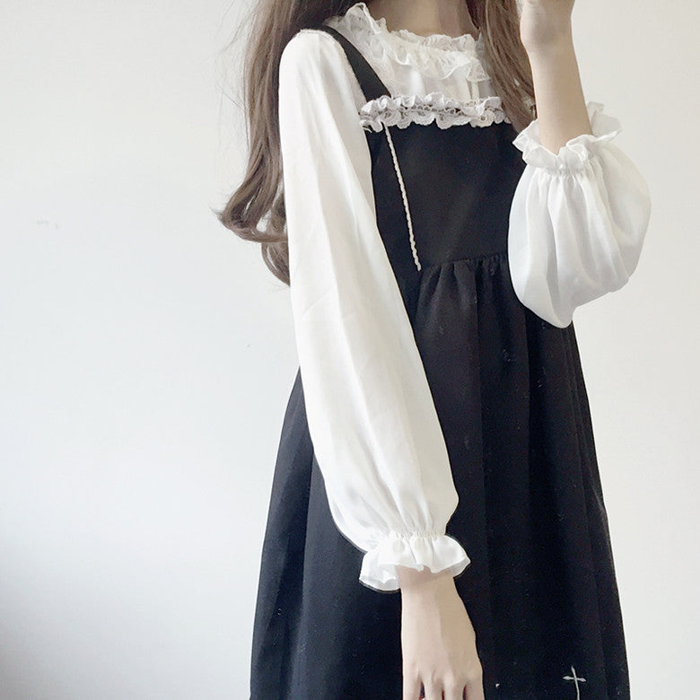 Lace long sleeve chiffon shirt PL20088