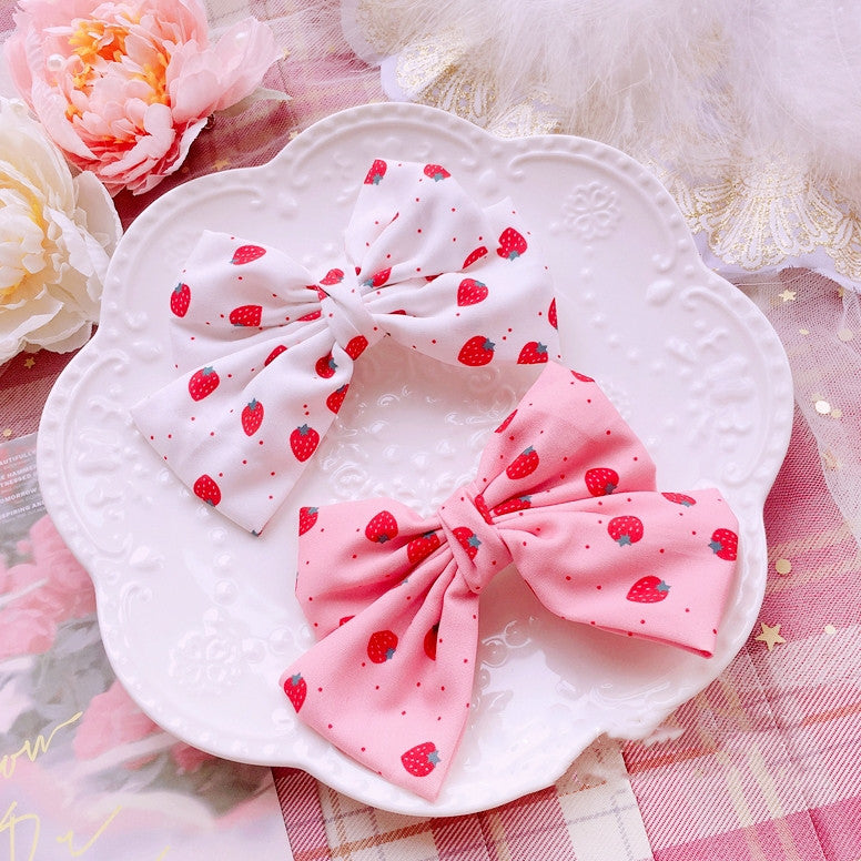 Strawberry Bow Hair Clip (2 pair) PL52566