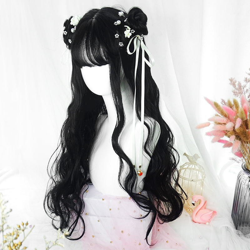 Lolita Natural Black Long Curly Wig PL52542