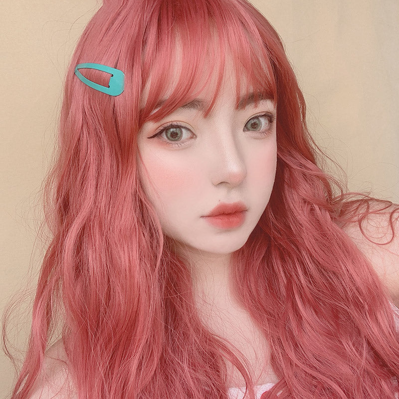 Orange red noodle roll wig PL20658