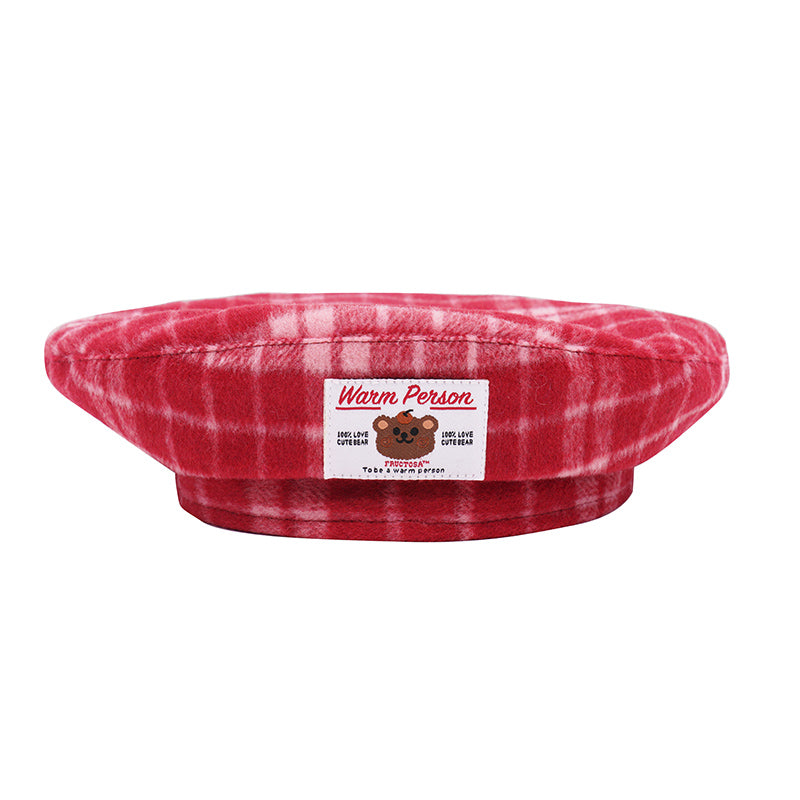 Red Check Beret PL51230