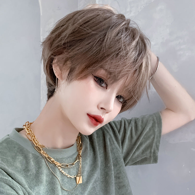 Honey Tea Linen Short Hair Wig PL52580