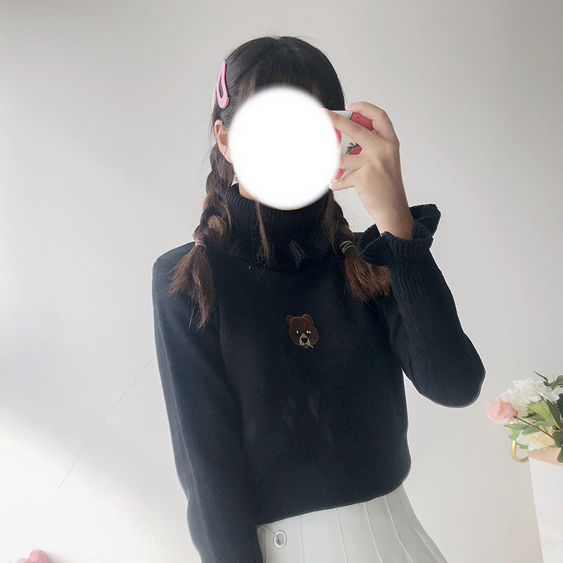 Bear embroidered sweater PL21220