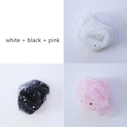 Star lace tulle socks(3 pairs)  PL20092