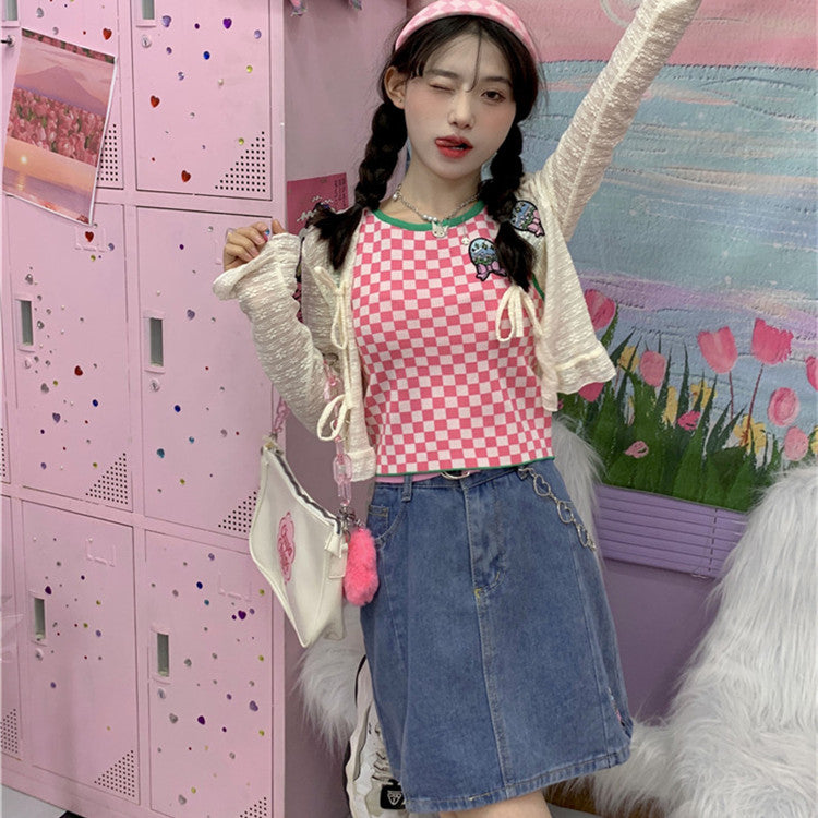 Pink Check Camisole PL52690