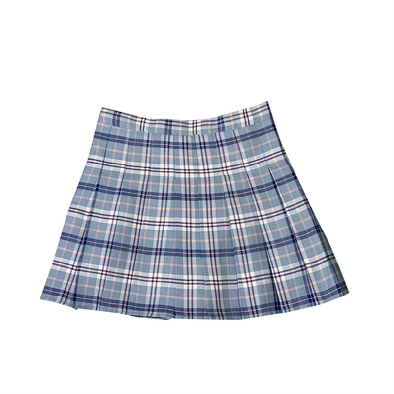 Blue pleated skirt PL21082