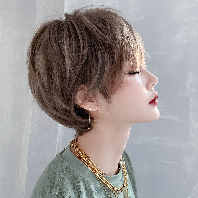 Honey Tea Linen Short Hair Wig PL52580