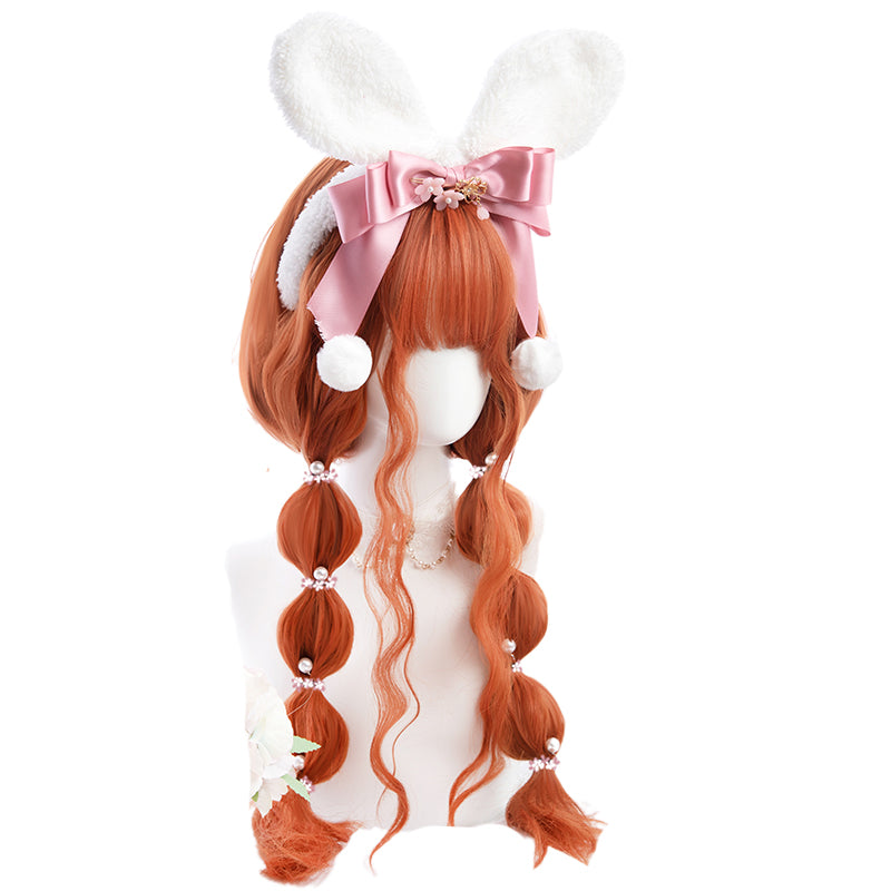 Lolita Dirty Orange Long Curly Wig PL52541