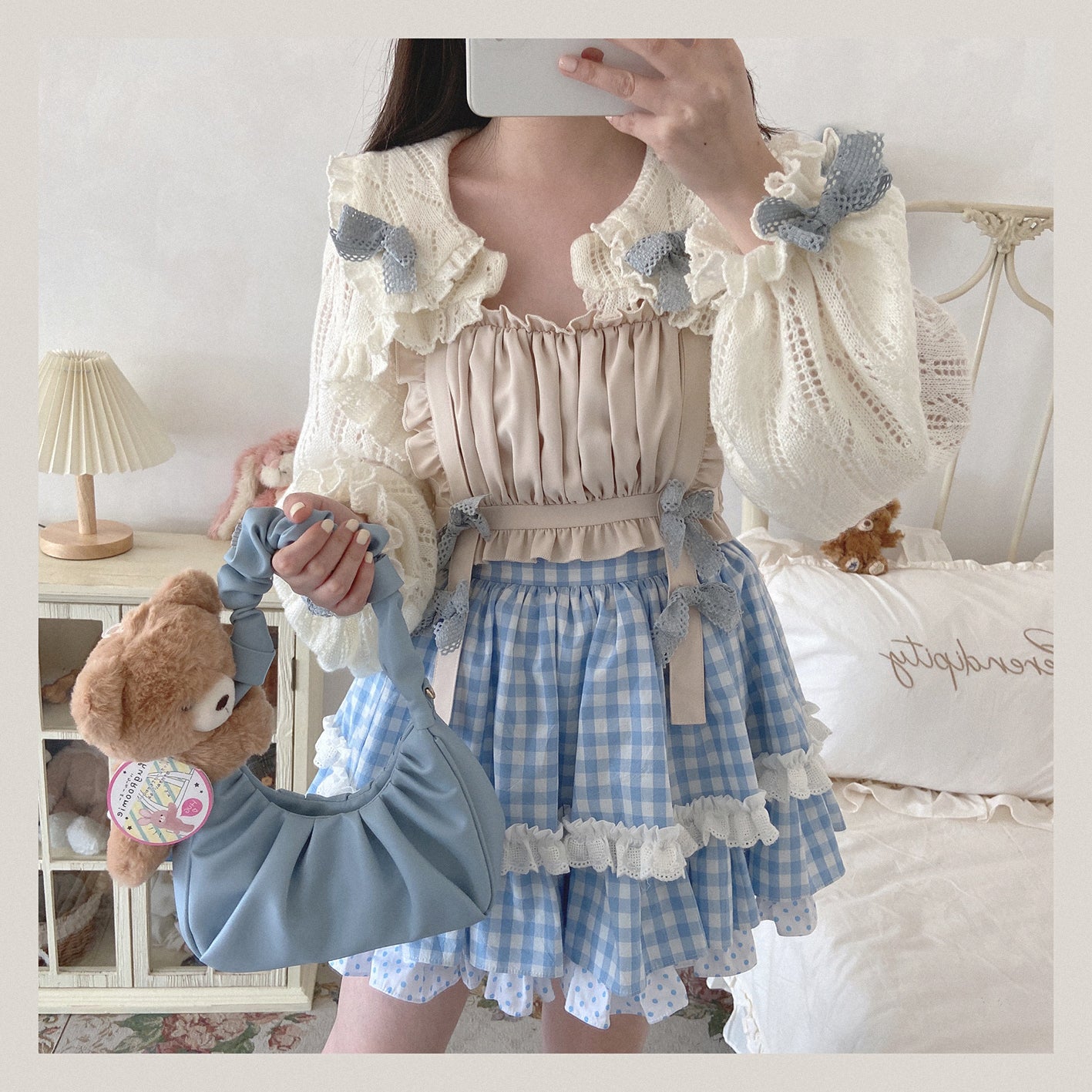 blue plaid skirt PL52226