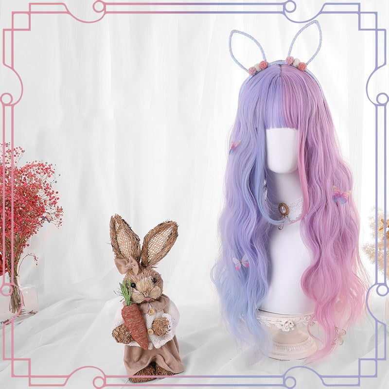 “Purple& Blue Love”Long Curly Wig PL51804