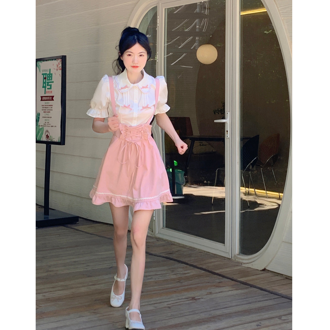 Pastel pink girl suit PL51854