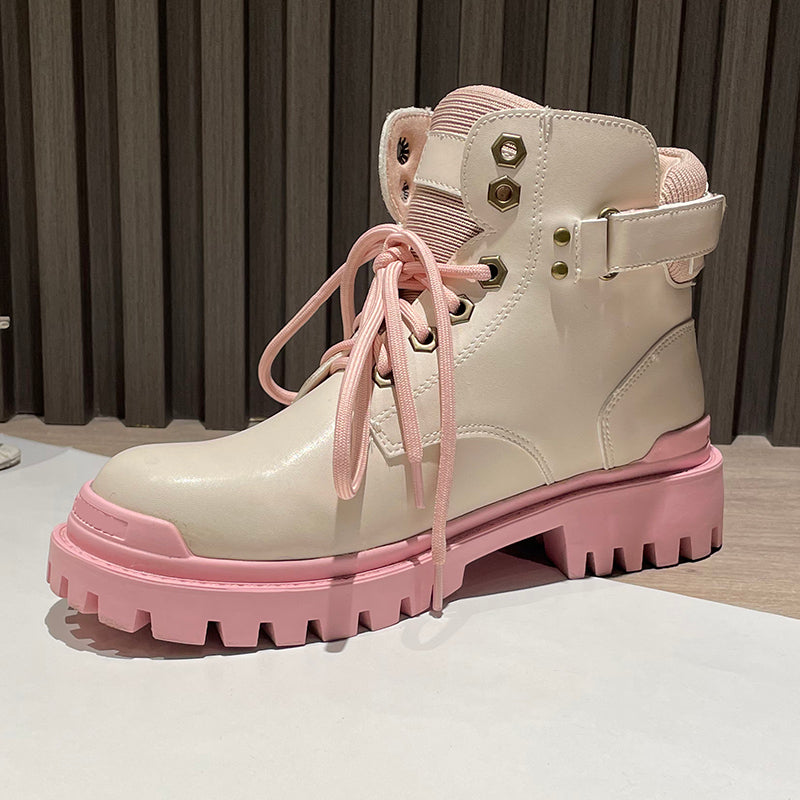 Pink short barrel Martin boots PL52531