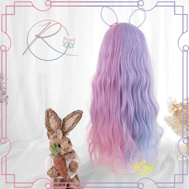 “Purple& Blue Love”Long Curly Wig PL51804