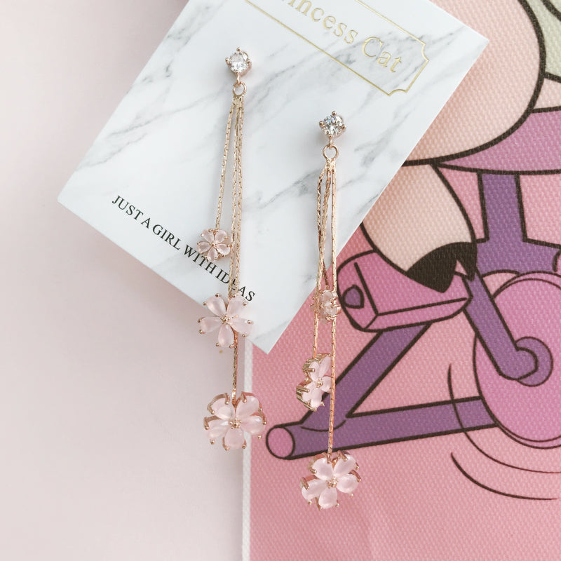Pink cherry blossom earrings PL50814