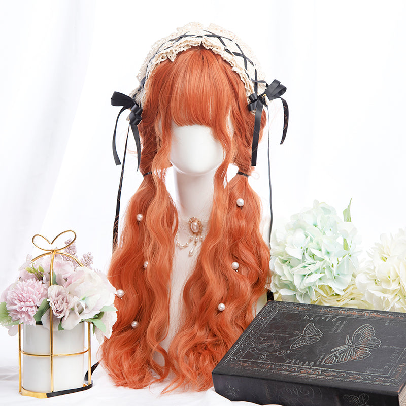 Lolita Dirty Orange Long Curly Wig PL52541