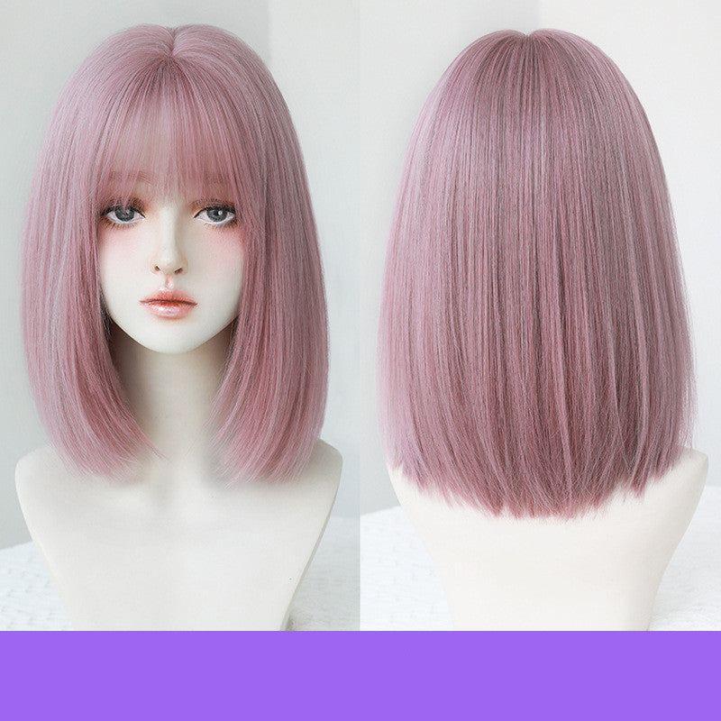 Pink Short Straight Hair Wig PL52579