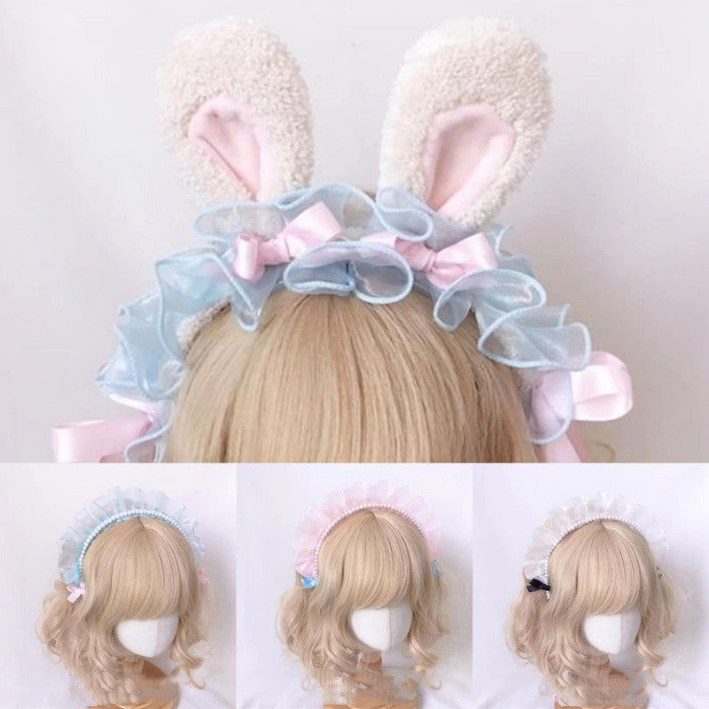 Cute bow bunny ear headband PL52559