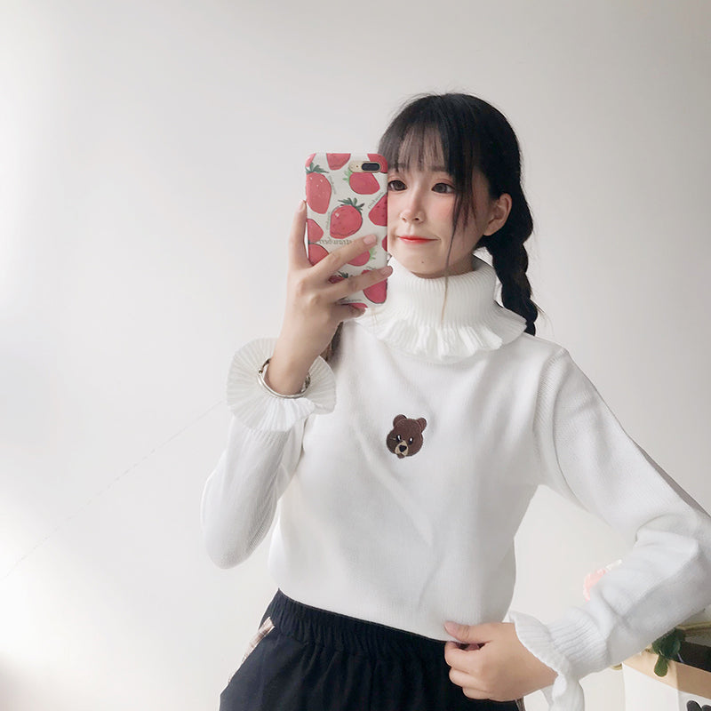 Bear embroidered sweater PL21220