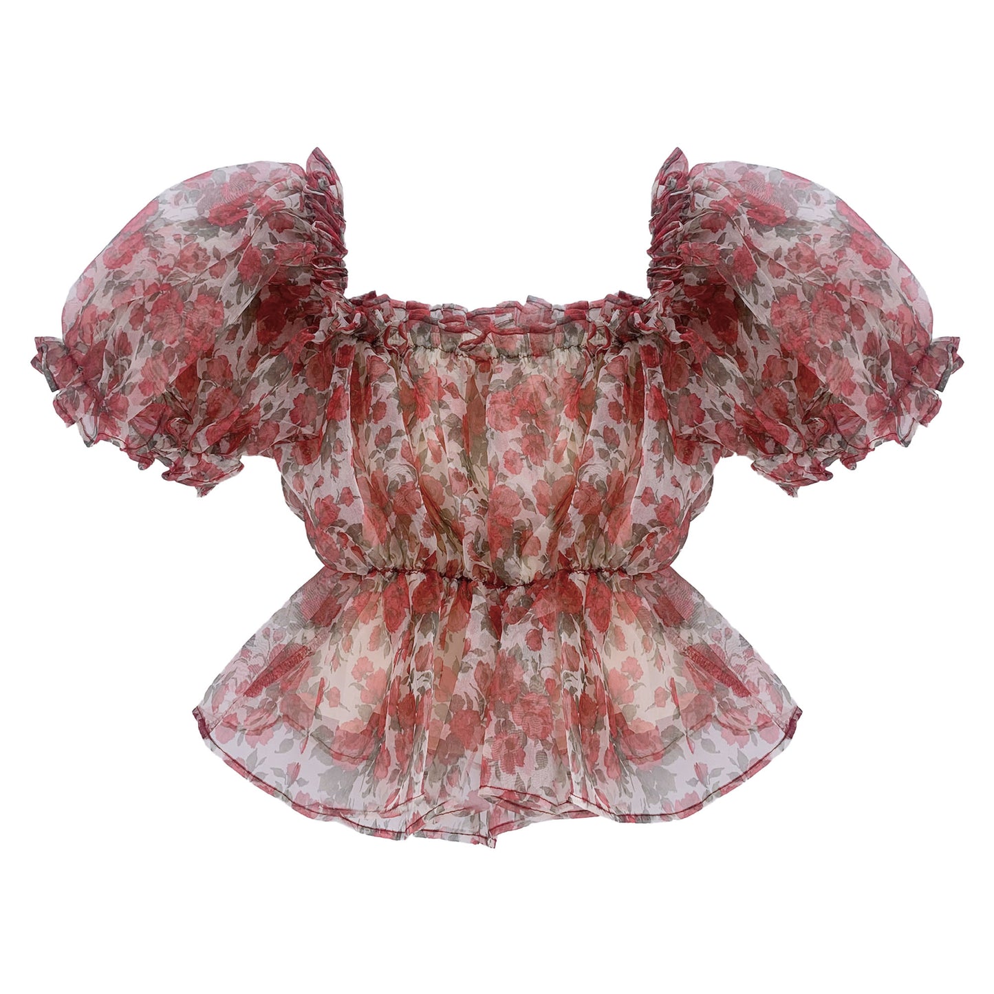 floral short-sleeved shirt PL52394