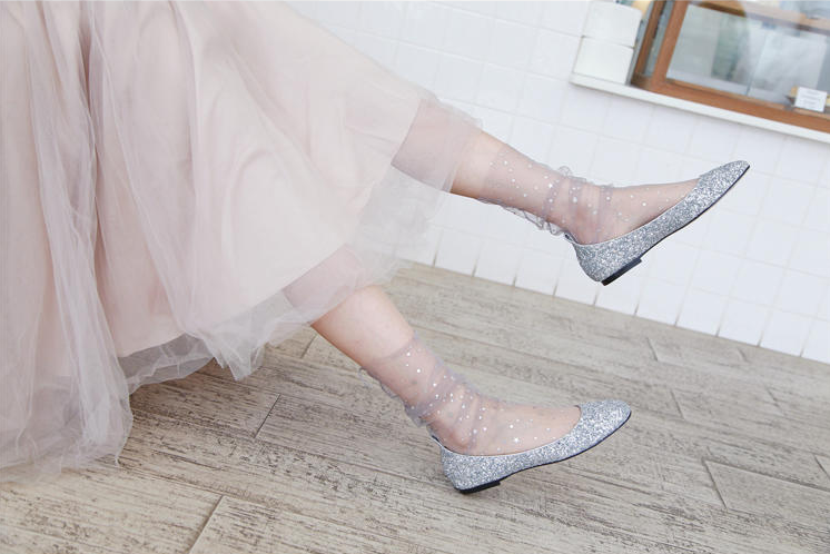Star lace tulle socks(3 pairs)  PL20092