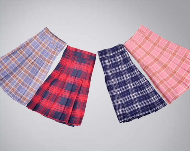 Lolita Plaid High Waist Zip Skirt PL20157