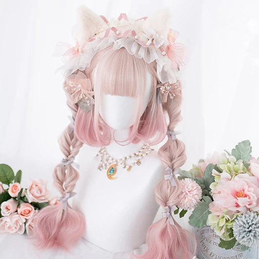 Lolita gradient wig + tiger mouth clip PL20714