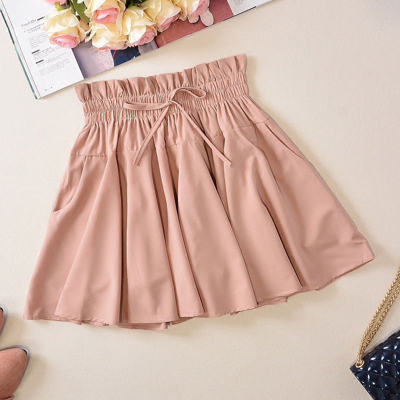 Lolita pleated half-length elastic skirt PL20142