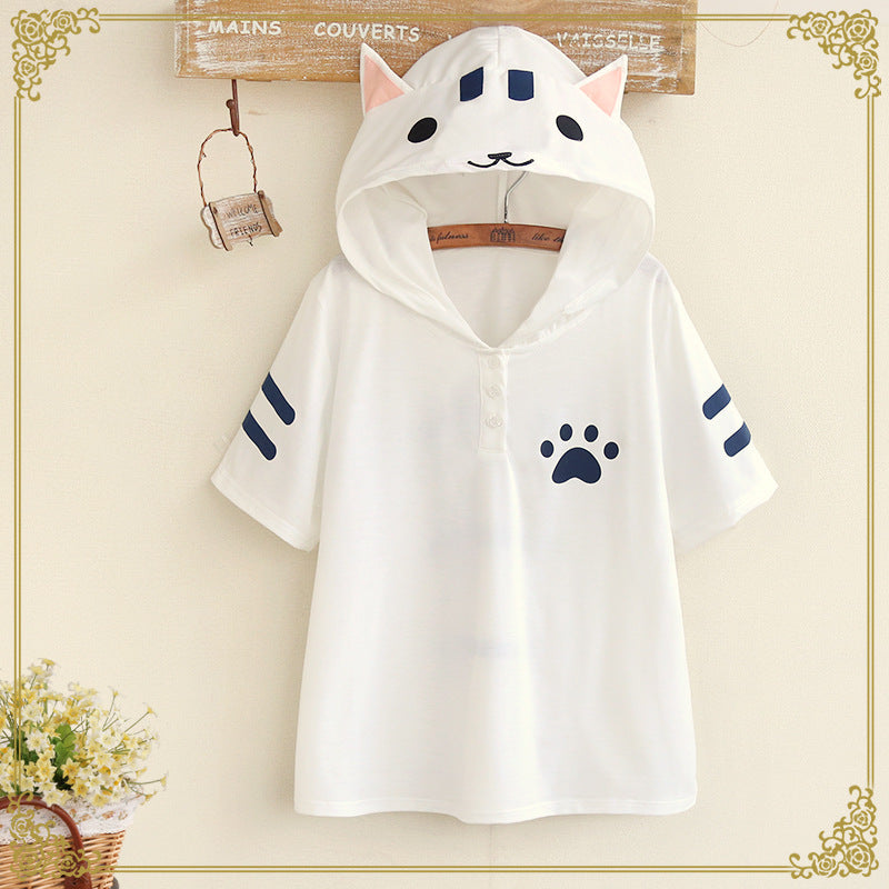 Lolita cat short-sleeved T-shirt PL20113