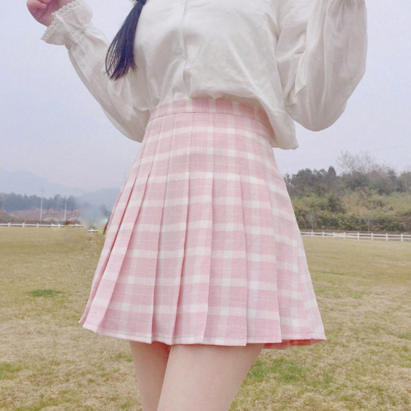 Lolita high waist plaid skirt PL20510