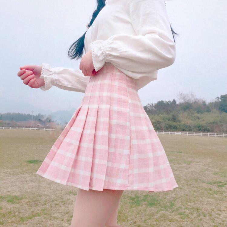 Lolita high waist plaid skirt PL20510