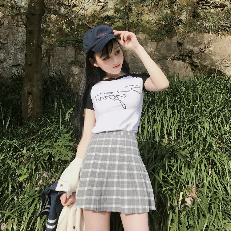 Lolita high waist plaid skirt PL20510