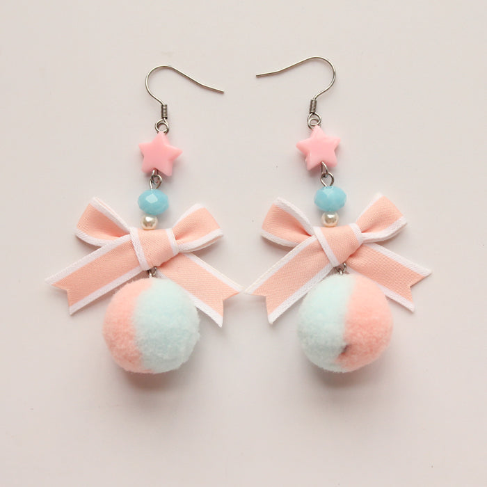 Lolita Two-color hair ball earrings PL20132