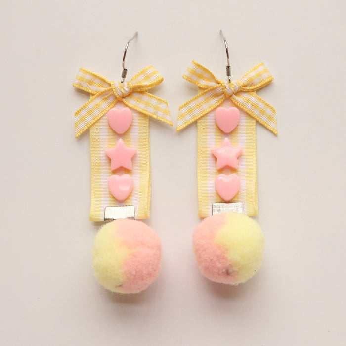 Lolita Two-color hair ball earrings PL20132