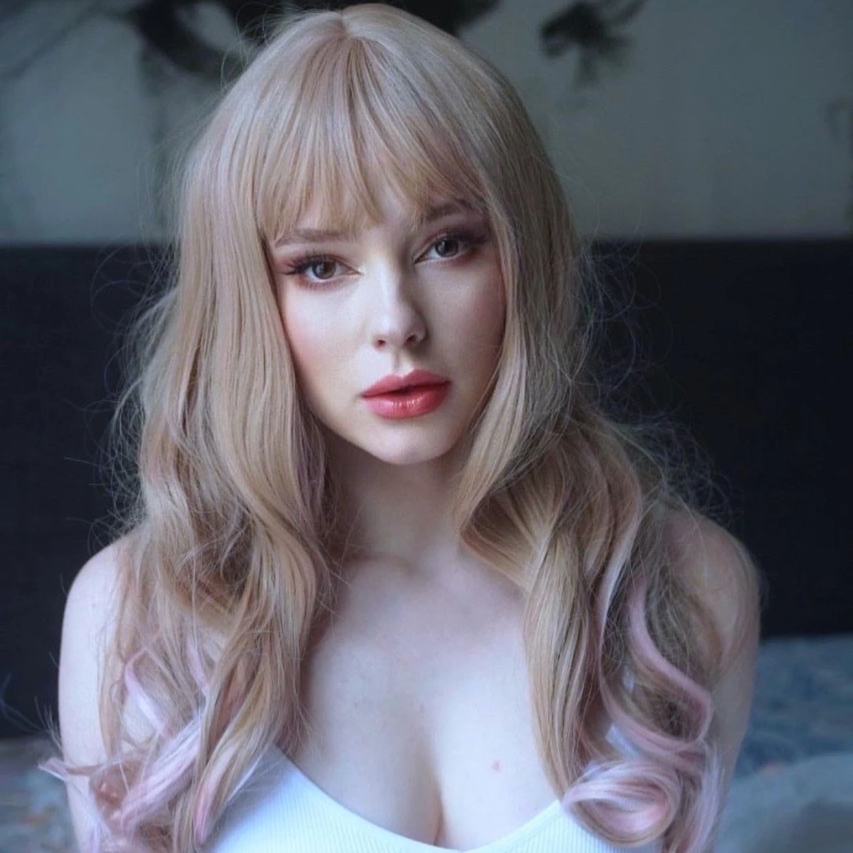 Lolita apricot pink gradient wig PL20259