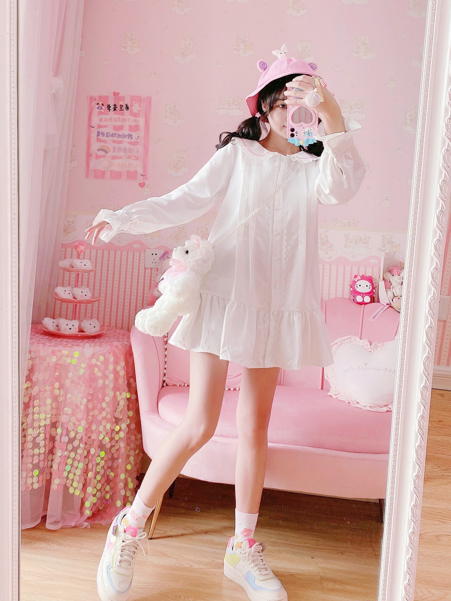 white cardigan dress PL52499