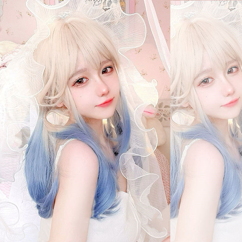 Harajuku gradient long curly wig PL52414