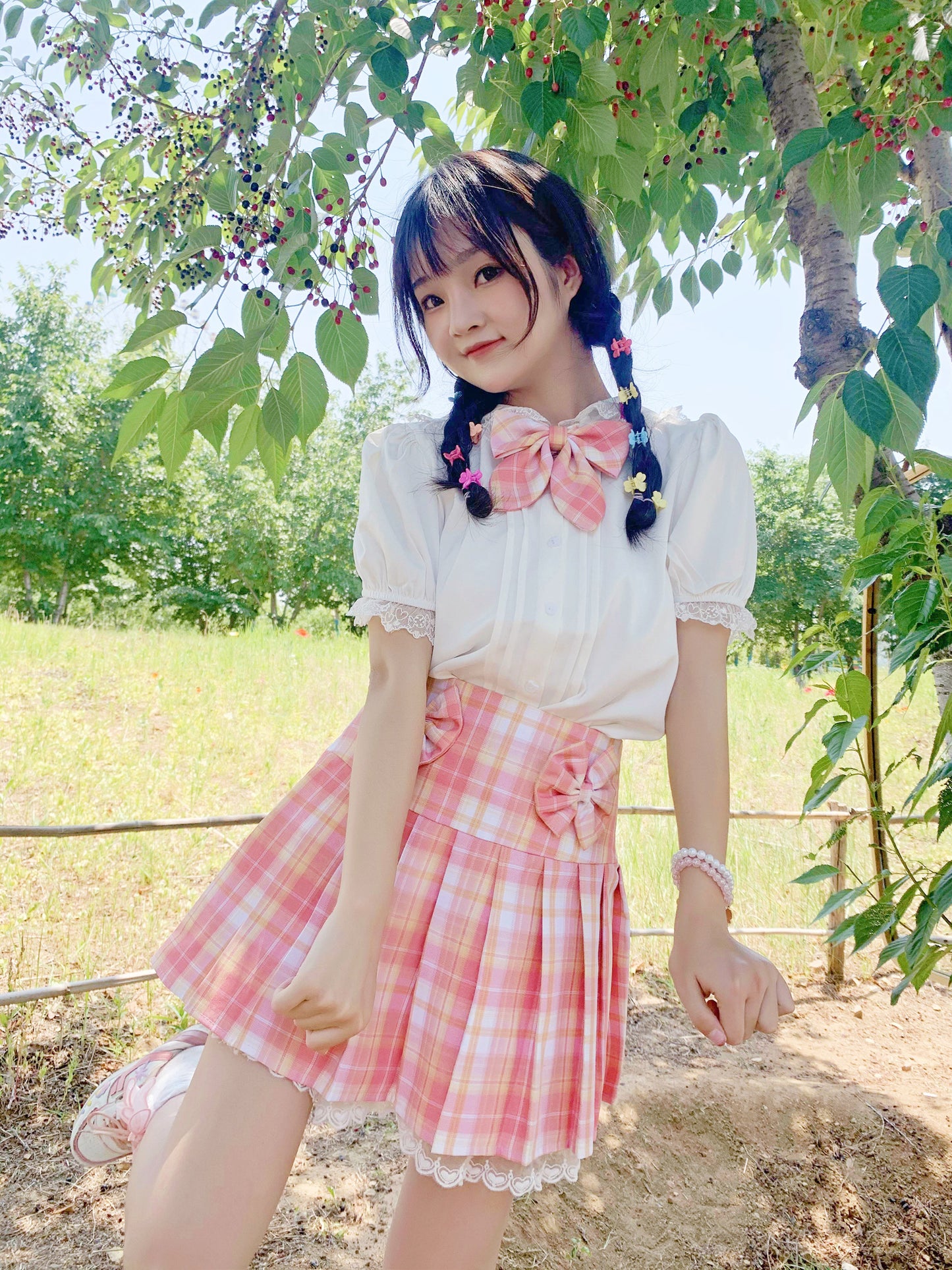 Pink Bow Skirt + Bow Tie PL52788