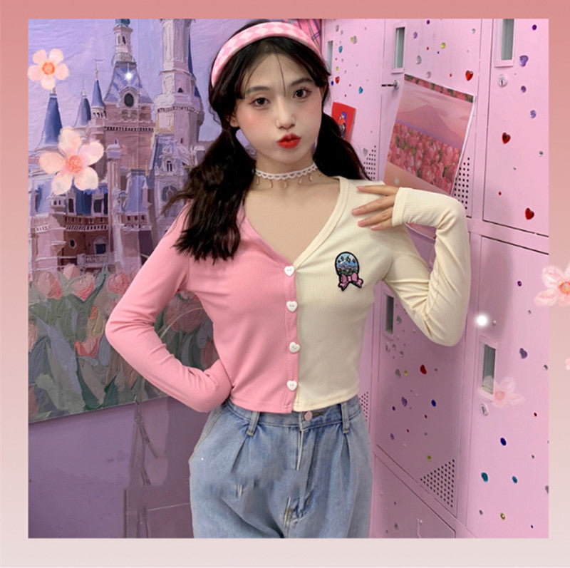 Pink and Apricot Knit Cardigan PL52267