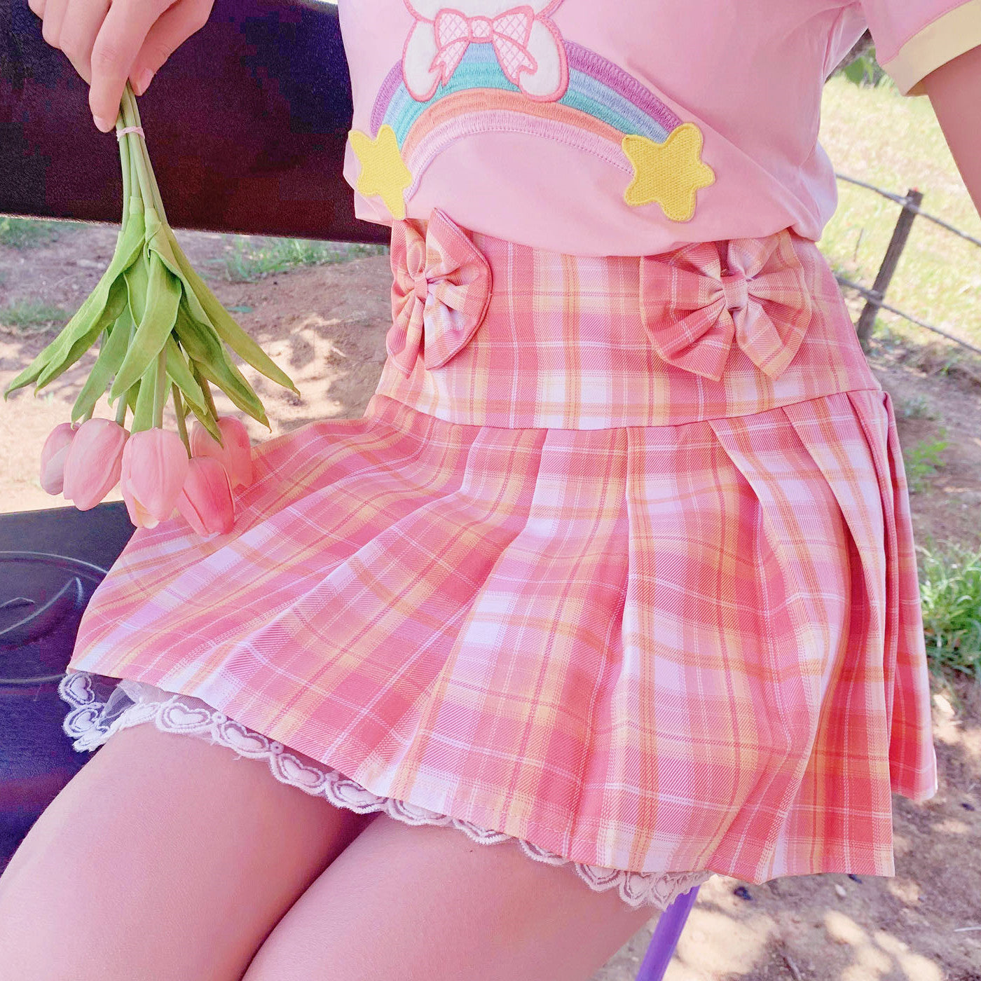 Pink Bow Skirt + Bow Tie PL52788