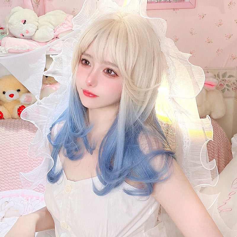 Harajuku gradient long curly wig PL52414