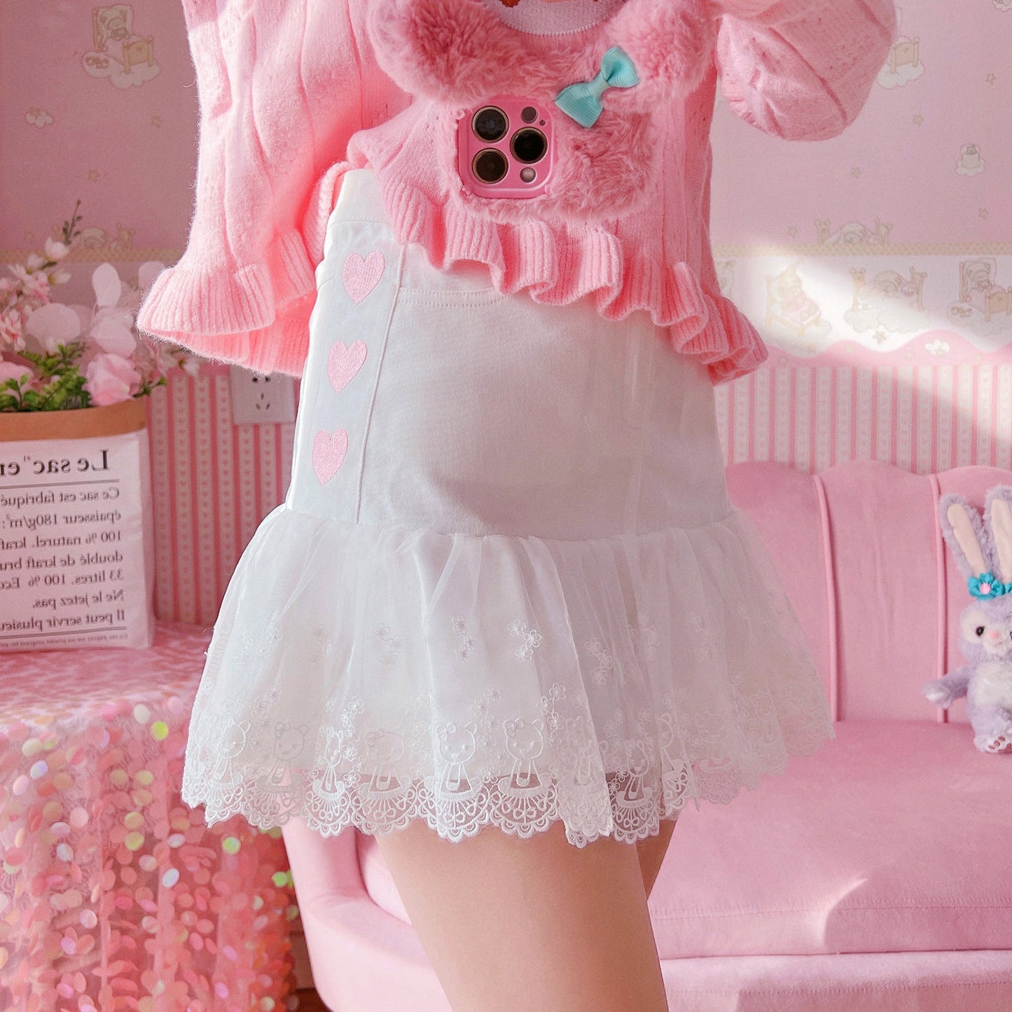 White Bow Skirt PL52495