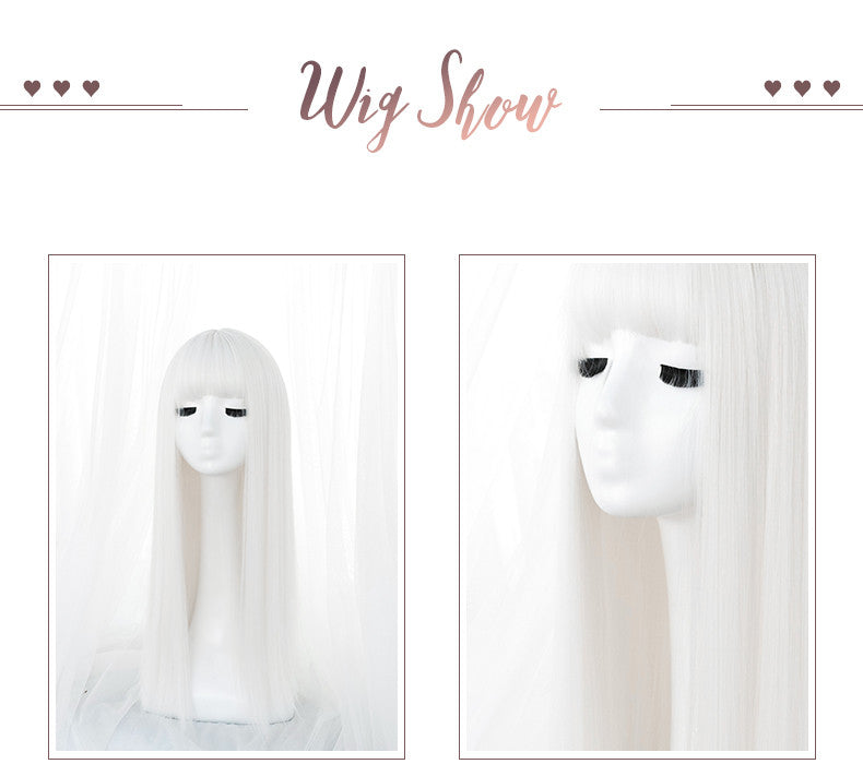White Long Straight Hair Wig PL52586