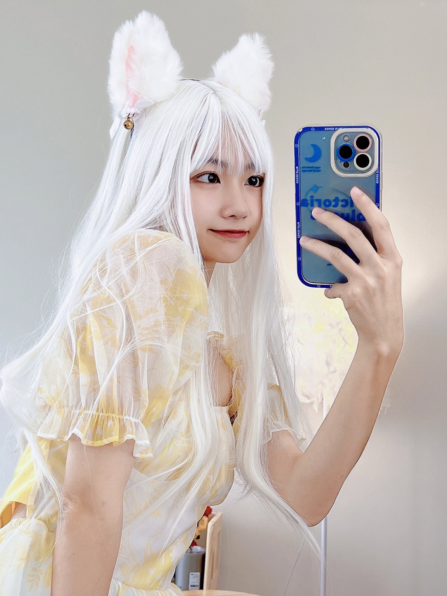 White Long Straight Hair Wig PL52586