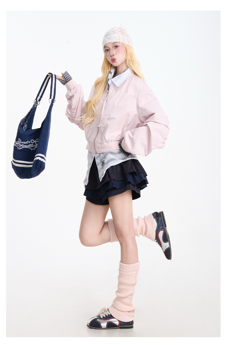Plaid patchwork jacket and culottes set PA20163