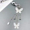 White butterfly sex bell with rhinestones PL53641