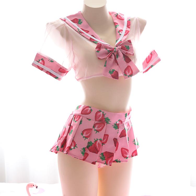 STRAWBERRY TRANSPARENT SHORT SCHOOL UNIFORM PL53613