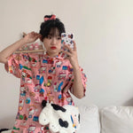 Pink Cartoon Print Shirt PL53200