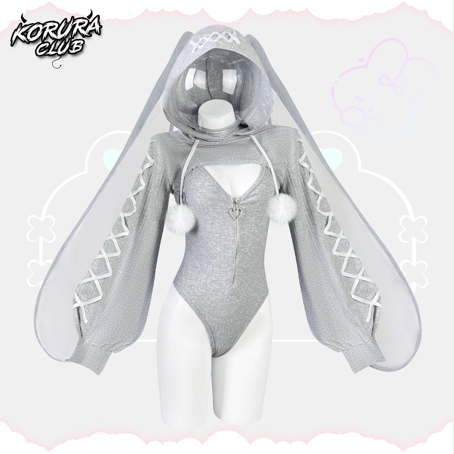 Cosplay Heart-Lock Floppy Bunny Jumpsuit KO103