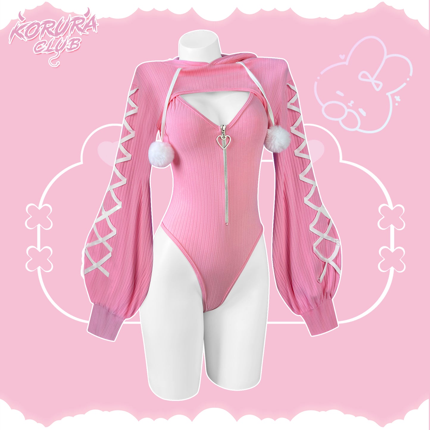 Cosplay Heart-Lock Floppy Bunny Jumpsuit KO103