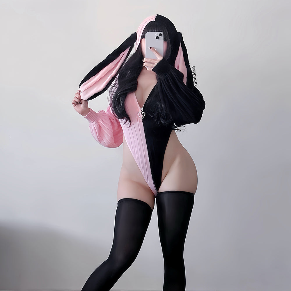 Bunny Ear Hoodie Bodysuit KO64